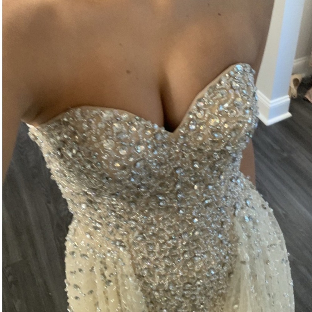 Stunning Crystal/Nude Terani pageant Sz 2